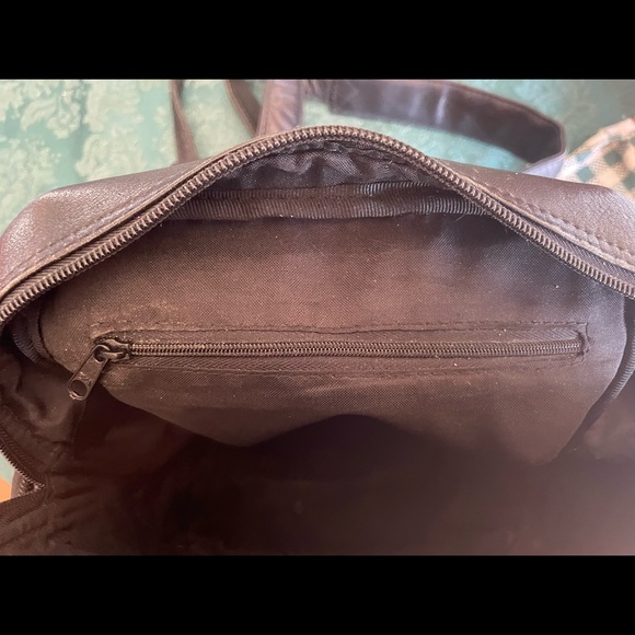 Black Leather Backpack Style Bag - Picture 3 of 7
